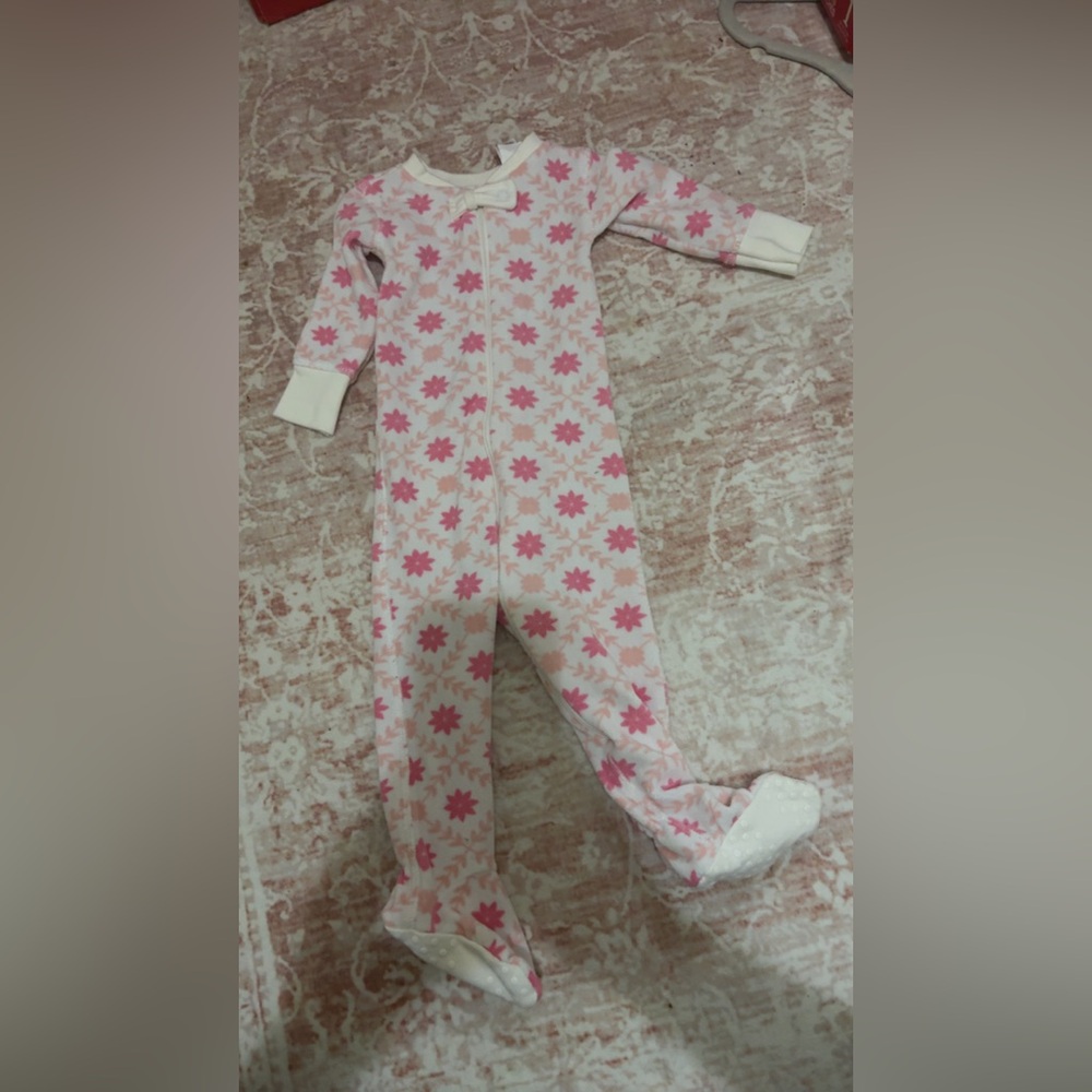 The Beaufort Bonnet Company Pink Floral Footed One-Piece